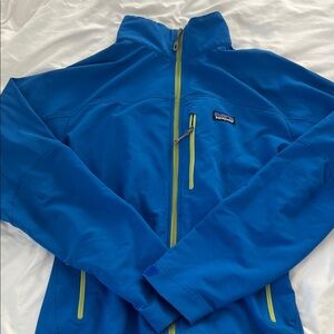 Patagonia Vibrant Blue Jacket with Lime Zippers